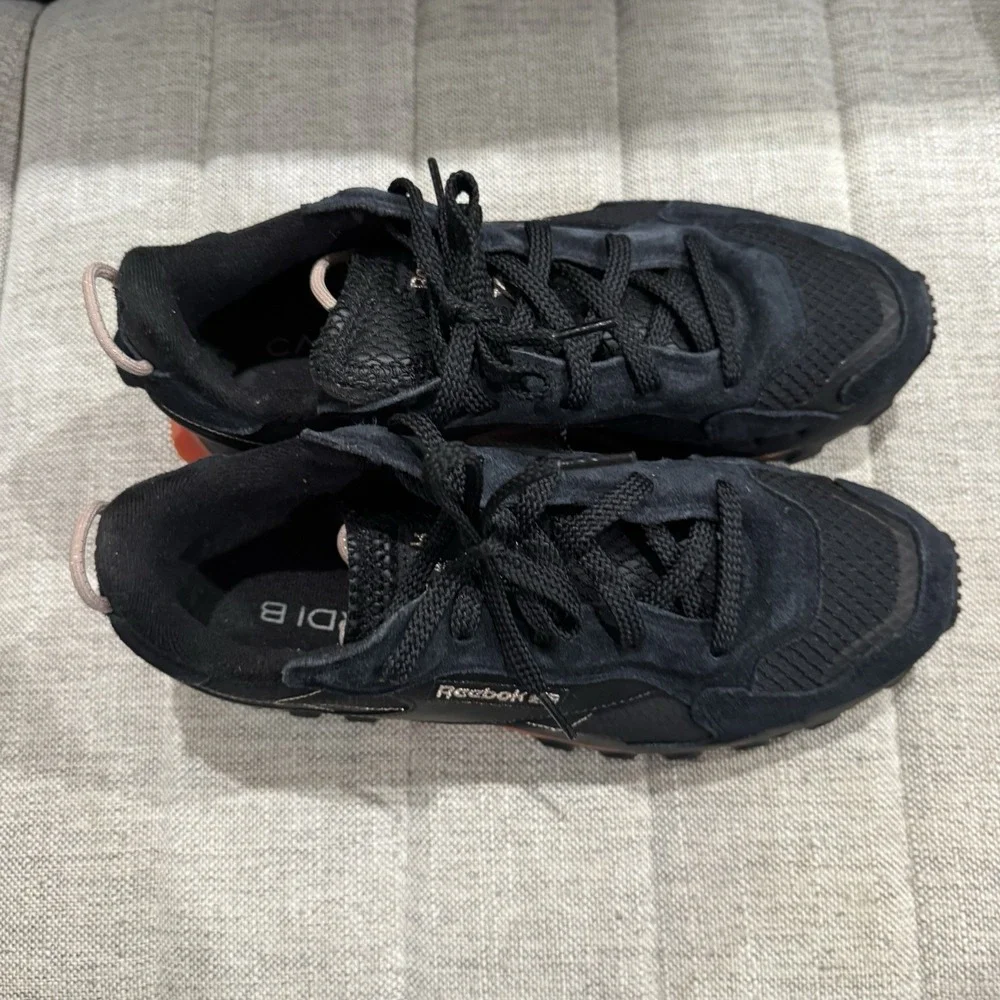 Cardi B x Reebok Classic Leather Core Black Fiery Orange Shoe Sneaker GY5925 9.5